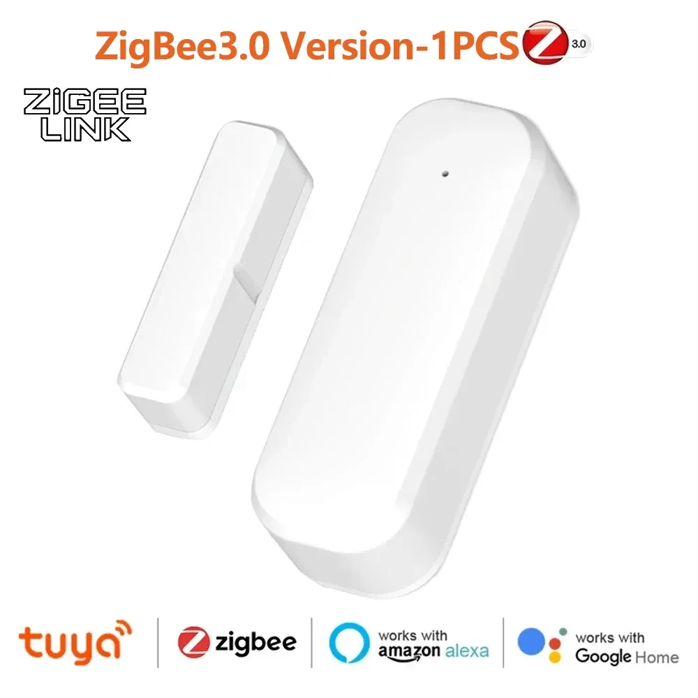 Capteur d'ouverture de porte/fenêtre intelligent Zigbee 3.0, détecteur magnétique, alarme antivol, alerte à distance via Smart Life, compatible commande vocale 7