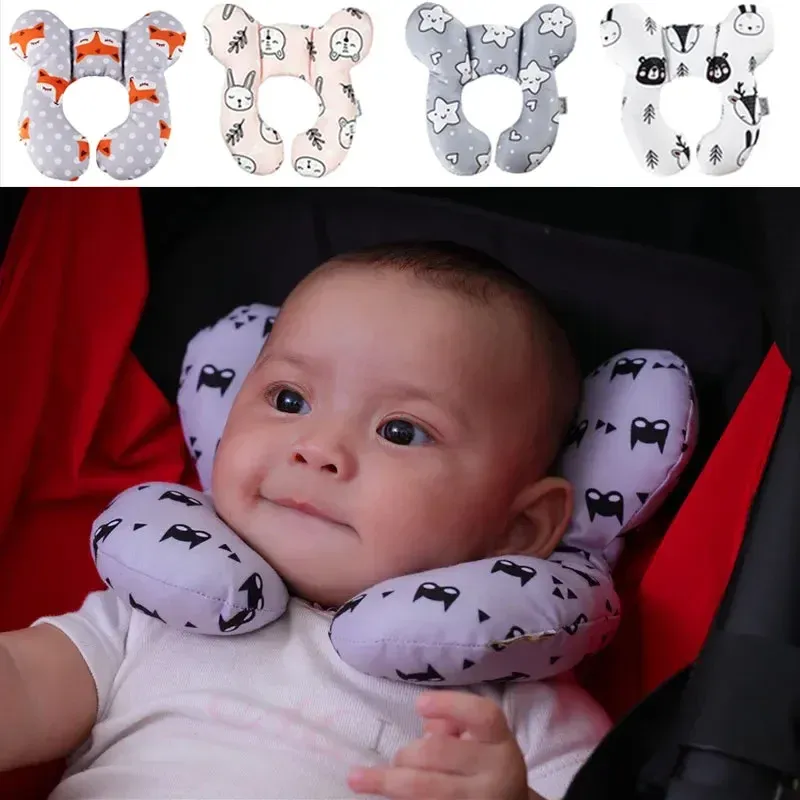 Oreiller de protection en forme de U pour bébé, coussin de siège auto de voyage avec soutien de la tête et du cou pour nouveau-nés et tout-petits de 0 à 3 ans - Image 1