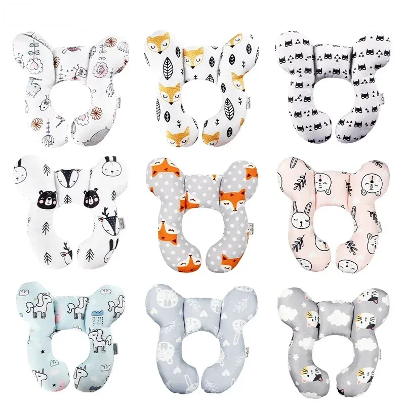 Oreiller de protection en forme de U pour bébé, coussin de siège auto de voyage avec soutien de la tête et du cou pour nouveau-nés et tout-petits de 0 à 3 ans 2