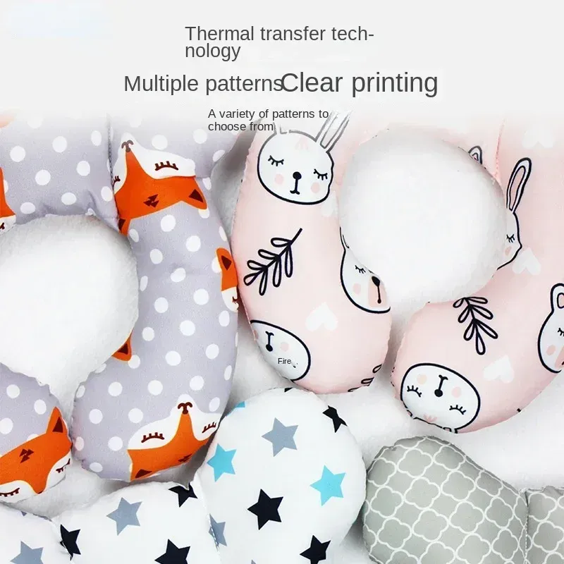 Oreiller de protection en forme de U pour bébé, coussin de siège auto de voyage avec soutien de la tête et du cou pour nouveau-nés et tout-petits de 0 à 3 ans 4
