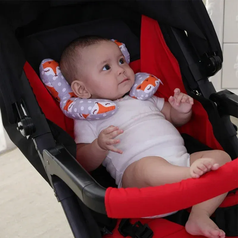 Oreiller de protection en forme de U pour bébé, coussin de siège auto de voyage avec soutien de la tête et du cou pour nouveau-nés et tout-petits de 0 à 3 ans 6