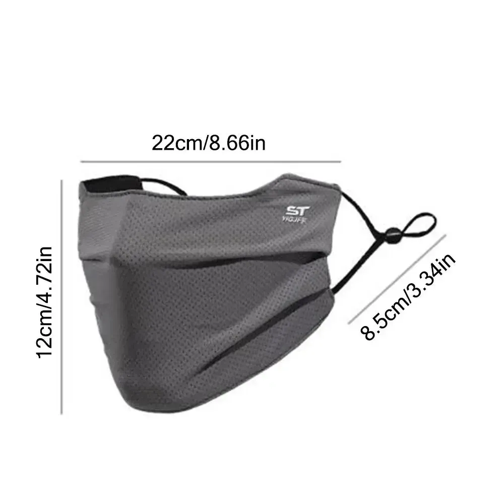 Masque facial respirant en soie glacée, protection UV, lavable et réutilisable, idéal pour la moto, la course à pied et l'exercice 2