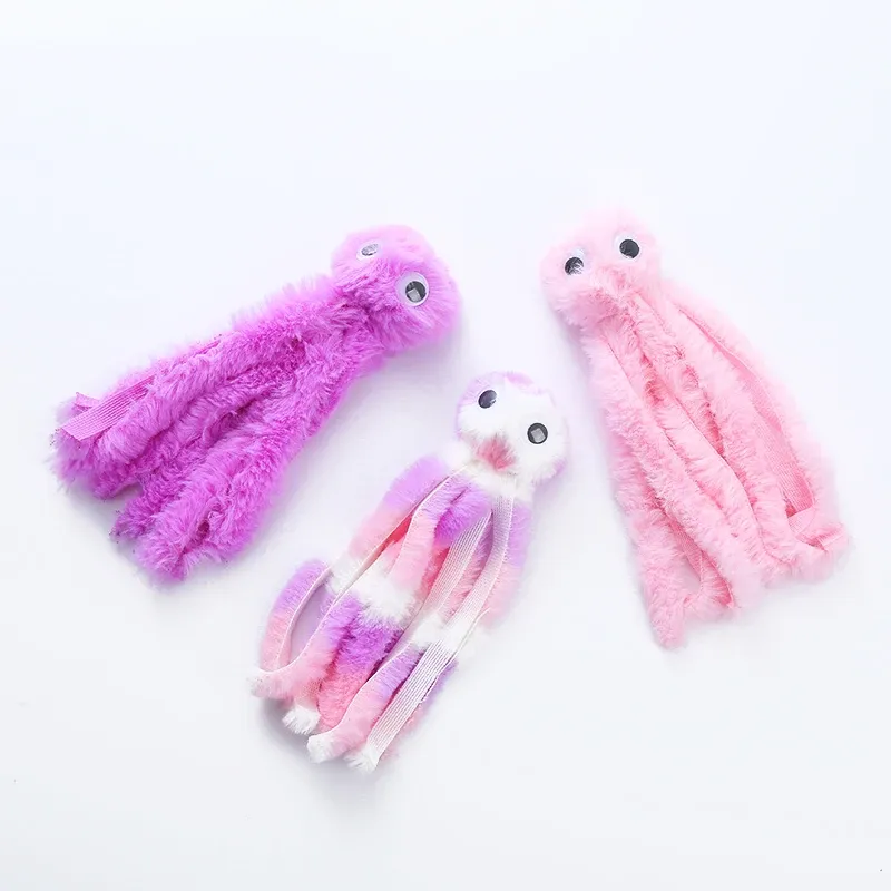 Jouet en peluche poulpe pour chat avec dents résistantes aux morsures et jeu interactif 3