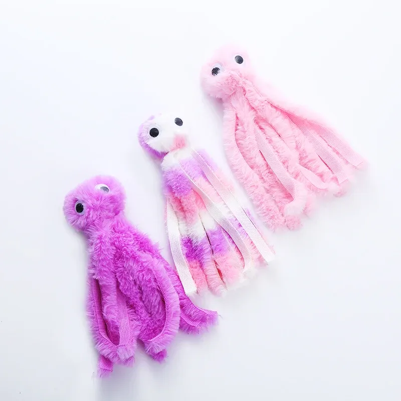 Jouet en peluche poulpe pour chat avec dents résistantes aux morsures et jeu interactif 2