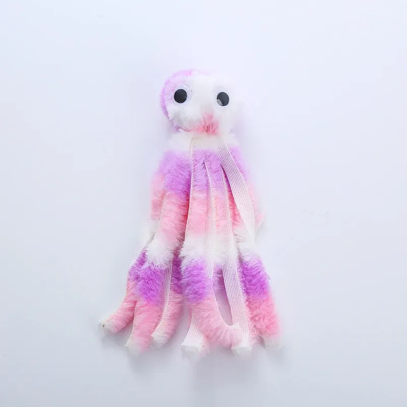 Jouet en peluche poulpe pour chat avec dents résistantes aux morsures et jeu interactif 4