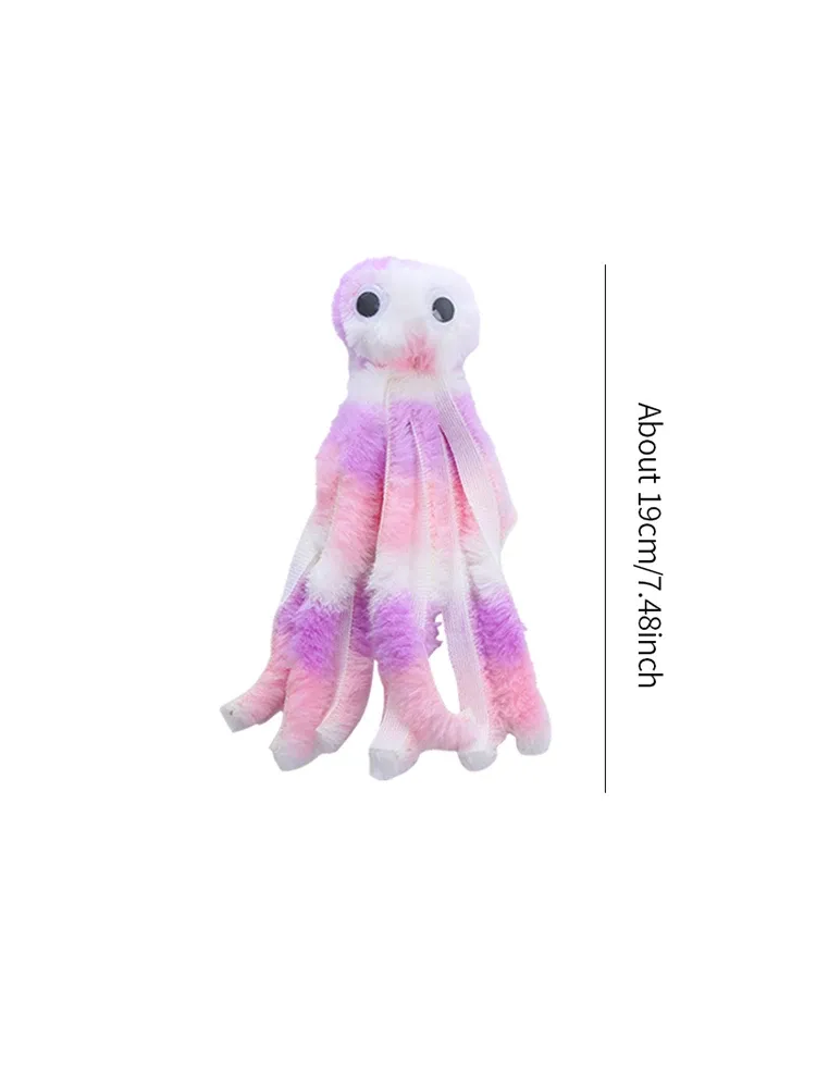 Jouet en peluche poulpe pour chat avec dents résistantes aux morsures et jeu interactif 7