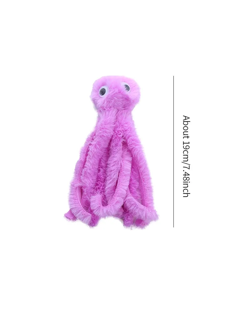 Jouet en peluche poulpe pour chat avec dents résistantes aux morsures et jeu interactif 8