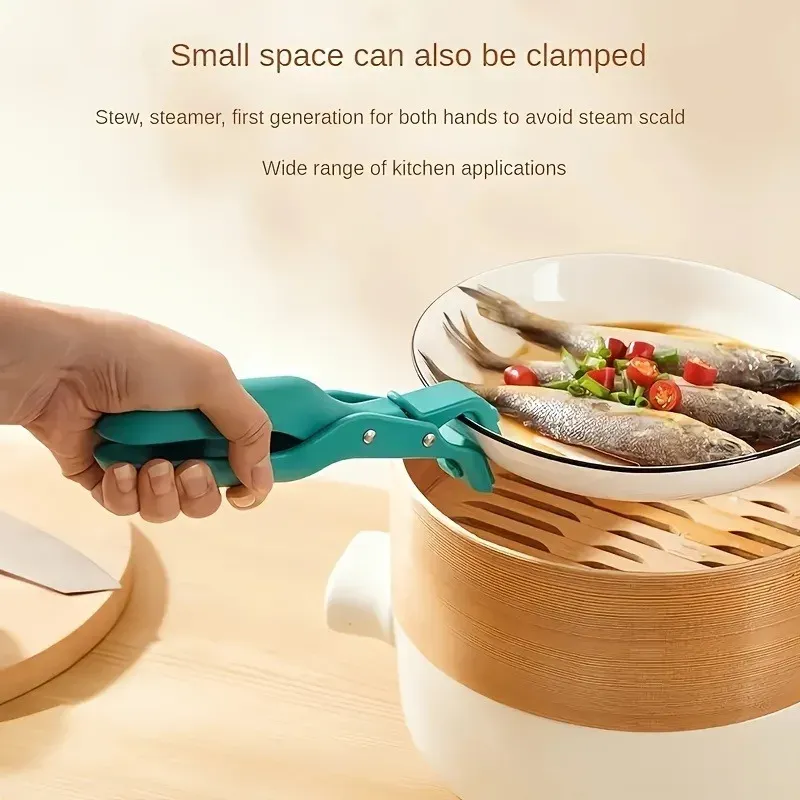Plateau en silicone avec pince anti-brûlure antidérapante pour plats chauds et ustensiles de cuisine 2