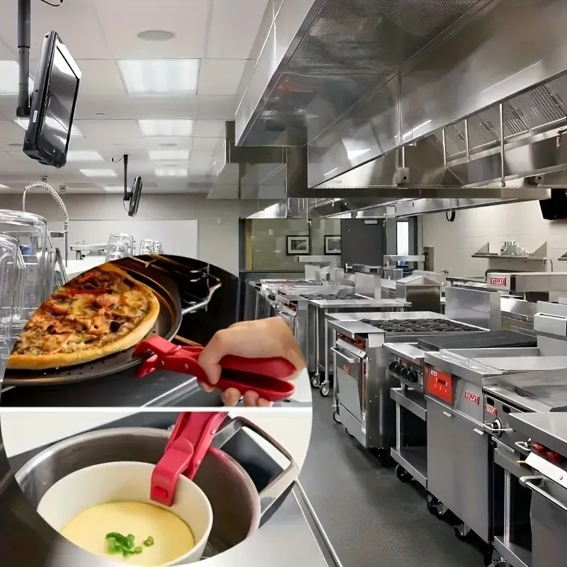 Plateau en silicone avec pince anti-brûlure antidérapante pour plats chauds et ustensiles de cuisine 4