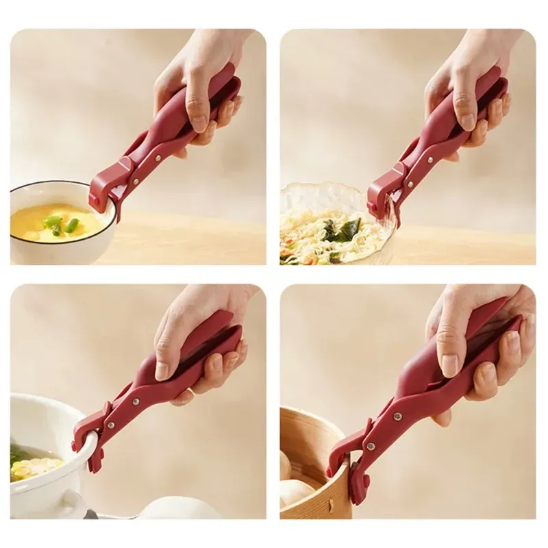 Plateau en silicone avec pince anti-brûlure antidérapante pour plats chauds et ustensiles de cuisine 6