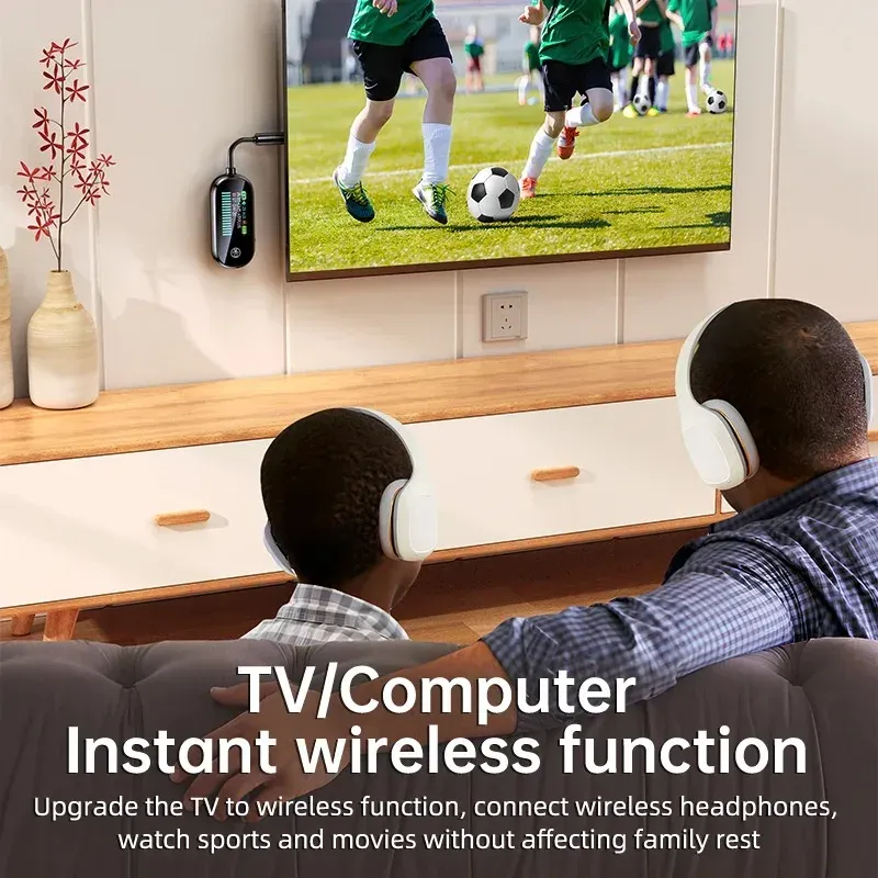 Émetteur-récepteur Bluetooth 5.4 2 en 1 avec prise audio stéréo 3,5 mm (AUX), adaptateur audio sans fil avec micro pour TV, PC, casque et voiture 6