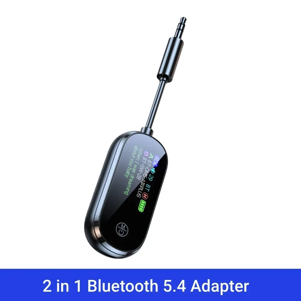 Émetteur-récepteur Bluetooth 5.4 2 en 1 avec prise audio stéréo 3,5 mm (AUX), adaptateur audio sans fil avec micro pour TV, PC, casque et voiture 7