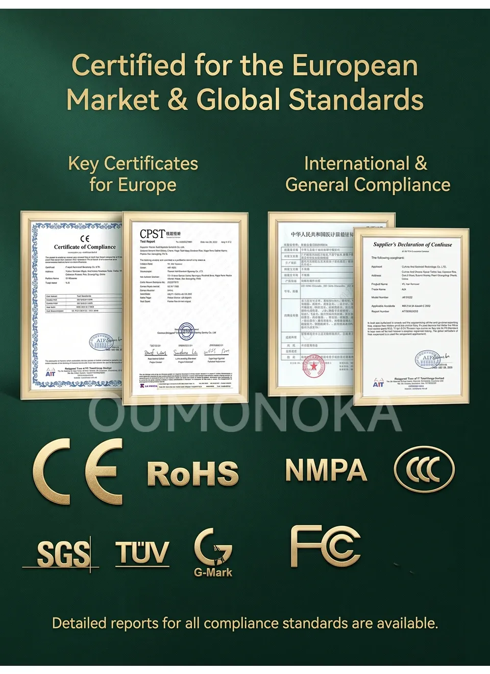 Certifications de sécurité du produit