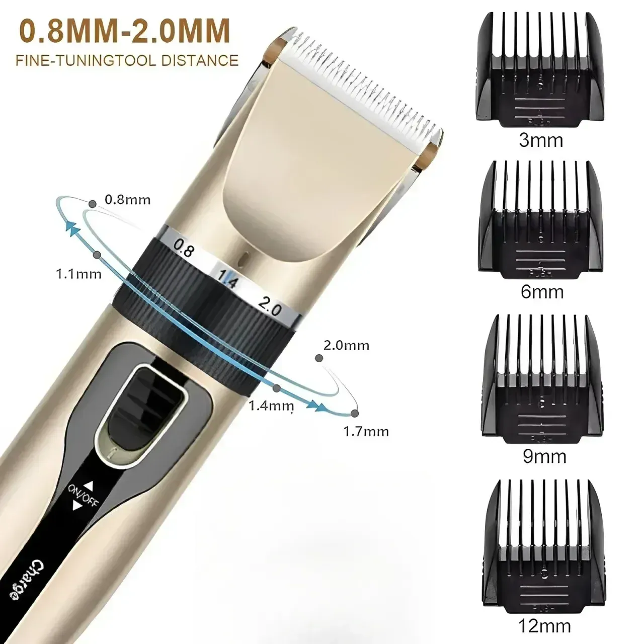 Ensemble de tondeuse à cheveux électrique silencieuse, autonomie prolongée, rechargeable par USB 5