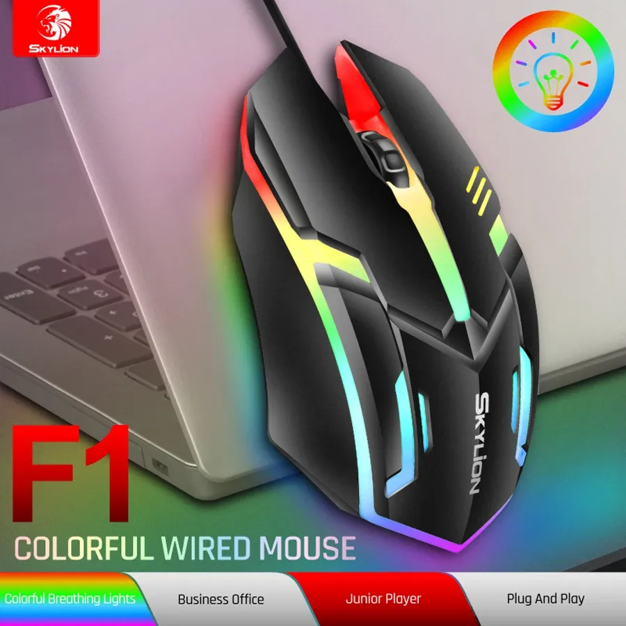 Vue d'ensemble de la souris F1 avec éclairage coloré