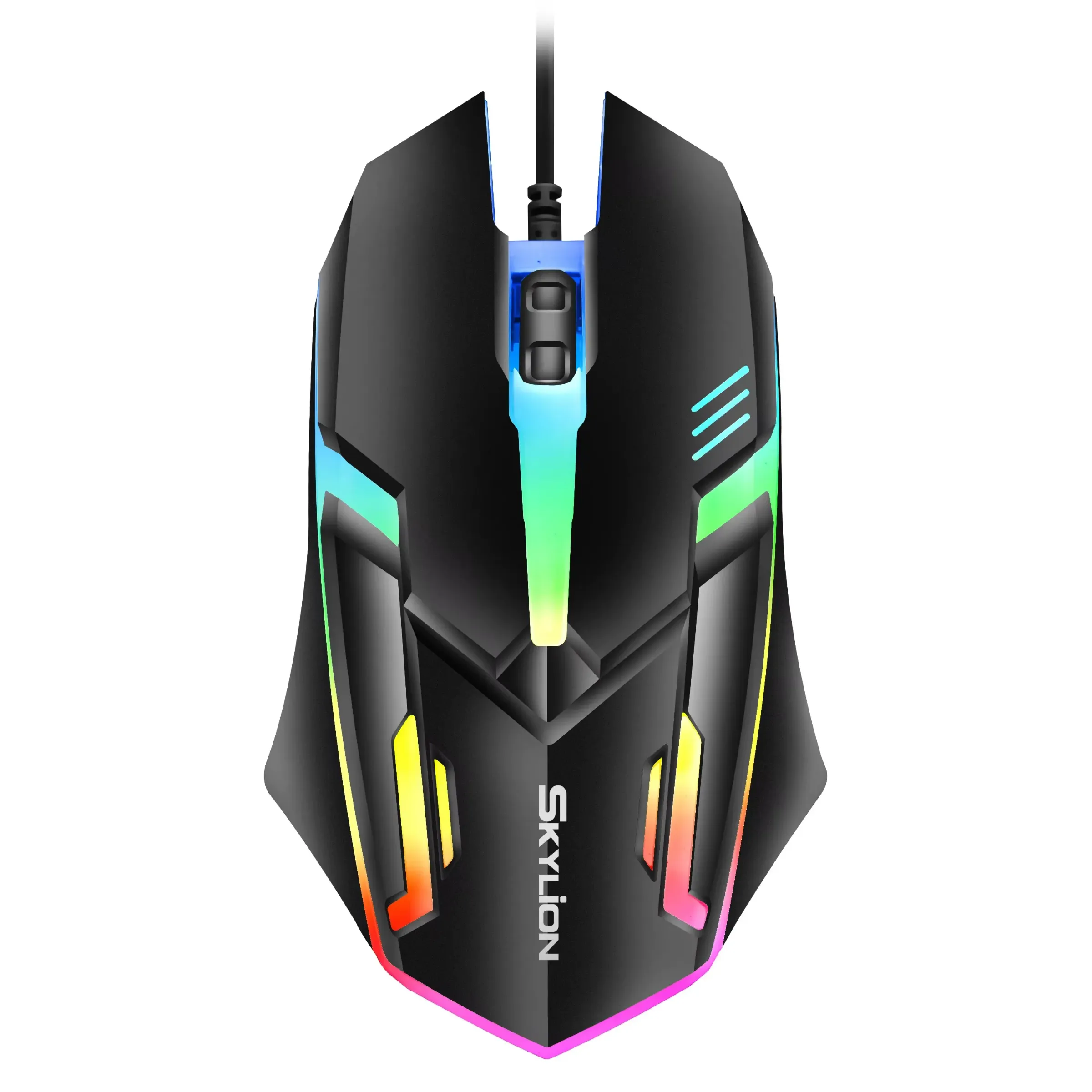 Souris filaire F1 à 3 boutons avec éclairage coloré, pour Microsoft Windows et Apple iOS 8