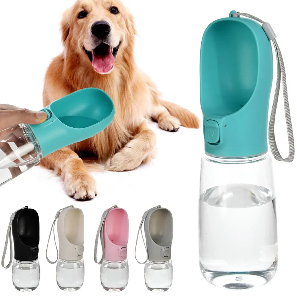 Bouteille d'eau portable pour chiens avec bol intégré, idéale pour la randonnée en plein air - Image 1