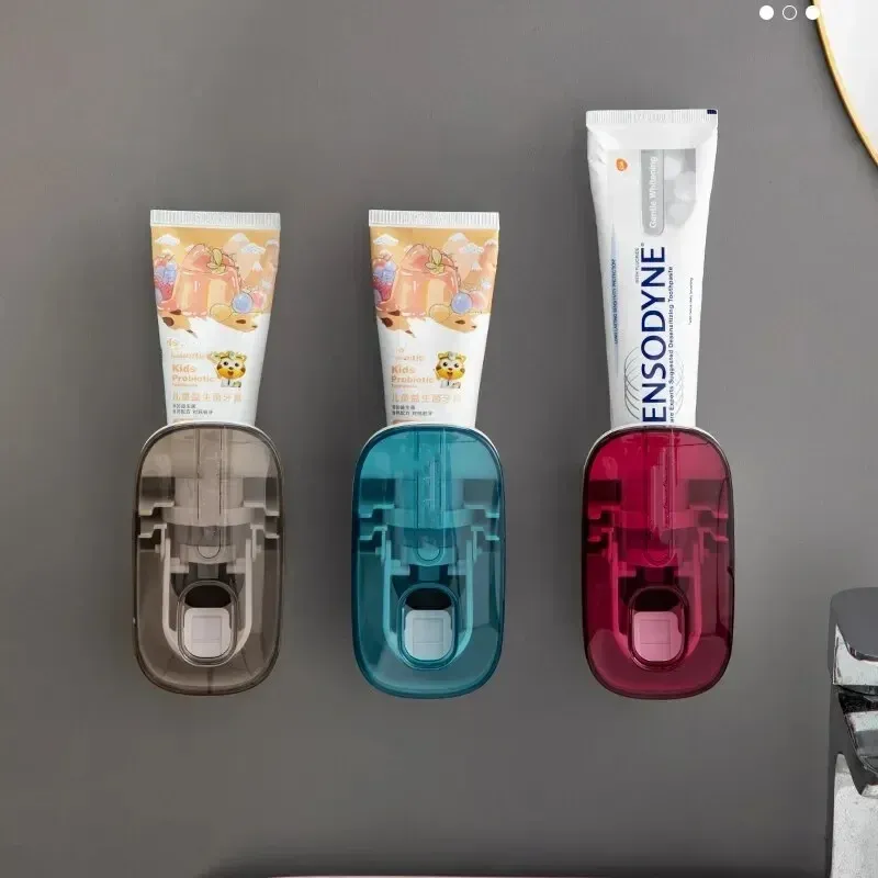 Distributeur mural automatique de dentifrice avec presse-tube et porte-brosse à dents, 1 pièce 2