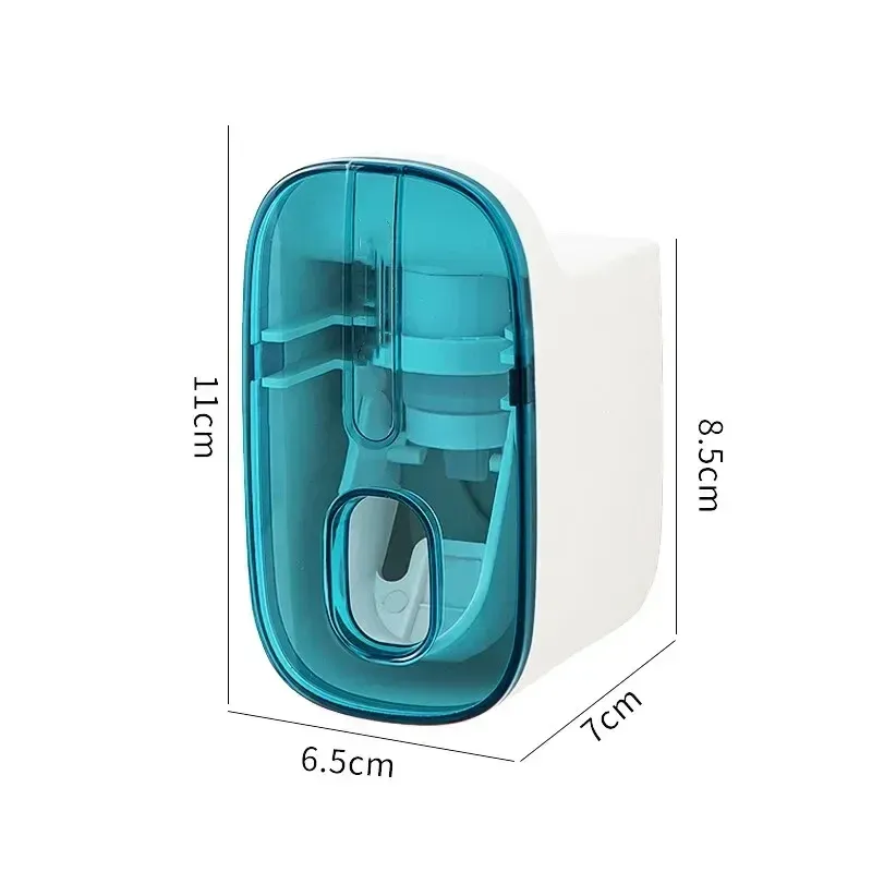 Distributeur mural automatique de dentifrice avec presse-tube et porte-brosse à dents, 1 pièce 5