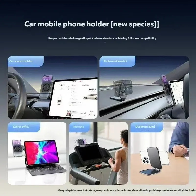 Support magnétique pliable pour téléphone à aimant 3200 Gauss, pour voiture et bureau 3