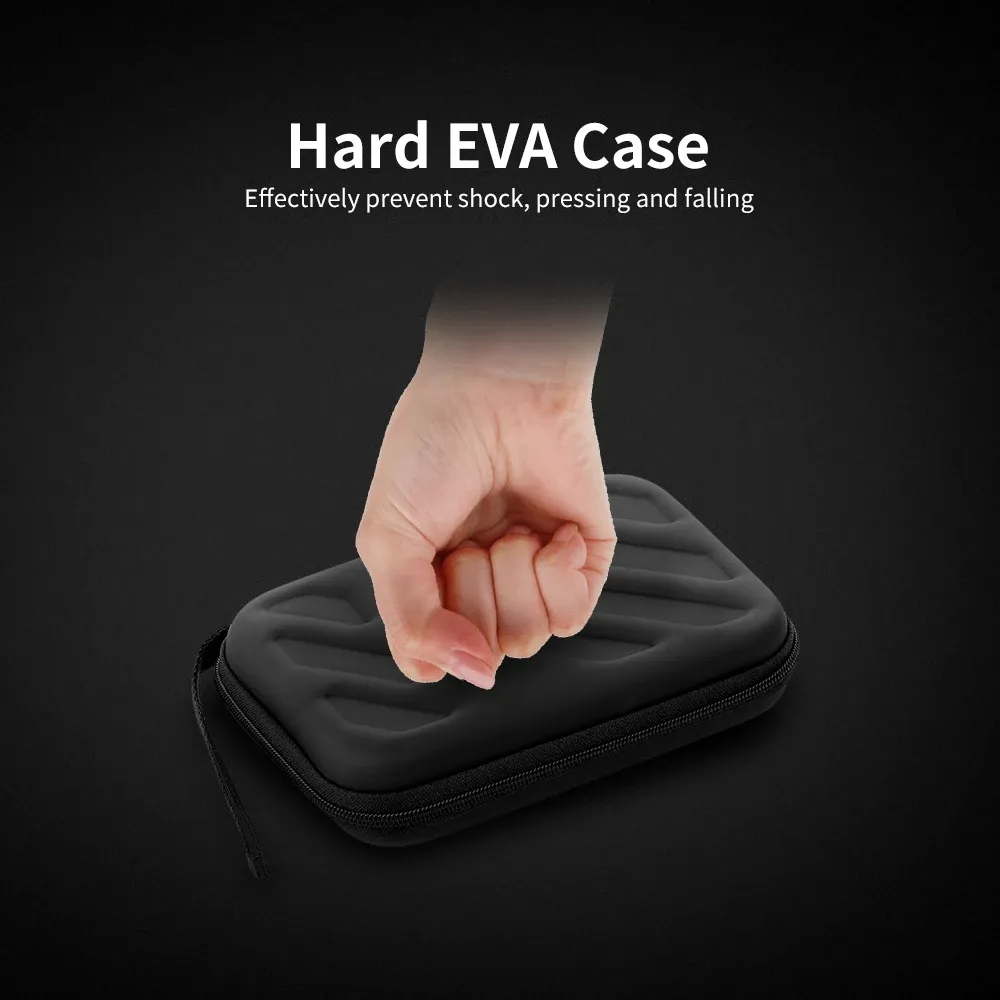 Étui EVA antichoc pour disque dur externe 2,5 pouces, avec poche en maille et intérieur souple 6