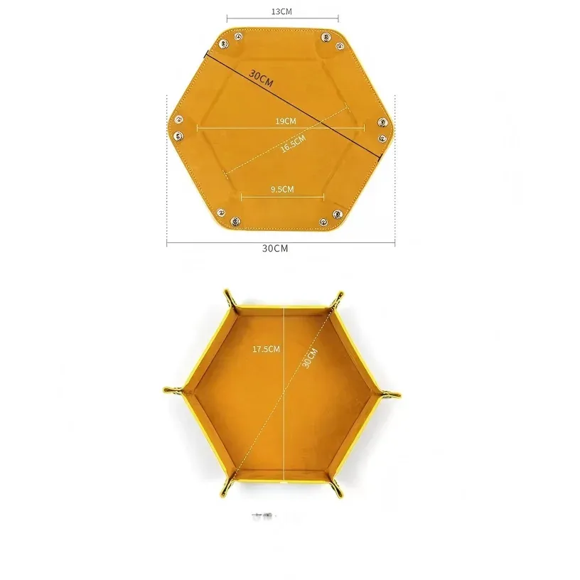 Plateau à dés hexagonal en feutre avec boîte de rangement pliable 3