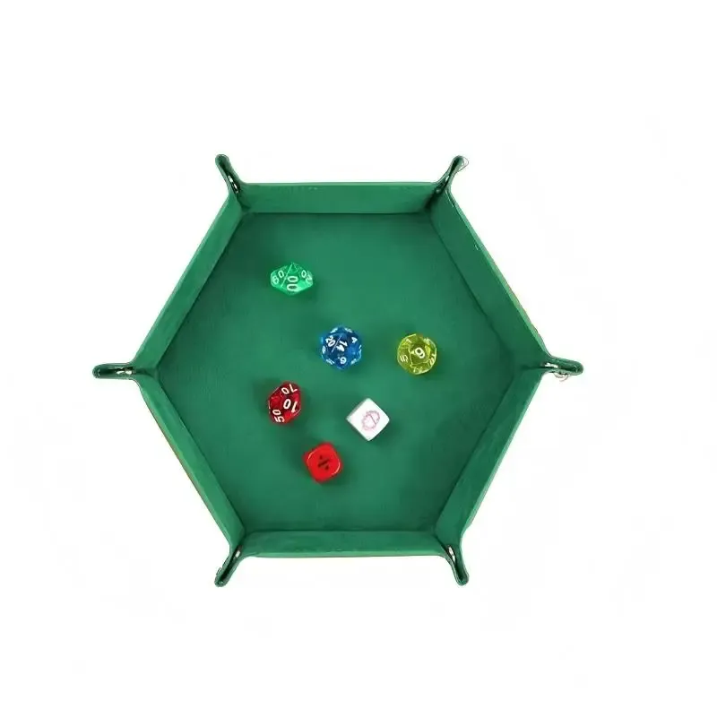 Plateau à dés hexagonal en feutre, finitions