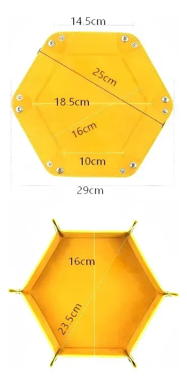 Plateau à dés hexagonal en feutre, présentation