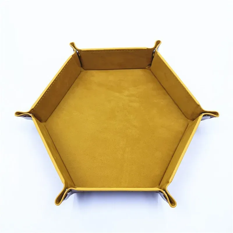 Plateau à dés hexagonal en feutre avec boîte de rangement pliable 8