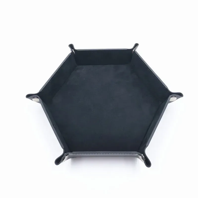 Plateau à dés hexagonal en feutre avec boîte de rangement pliable 11