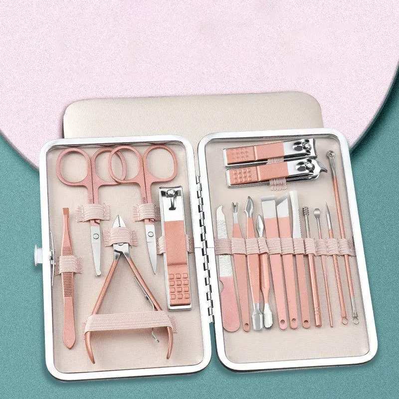 Kit de manucure et pédicure professionnel en acier inoxydable, 7 ou 18 pièces, avec coupe-ongles pour ongles incarnés - Image 1