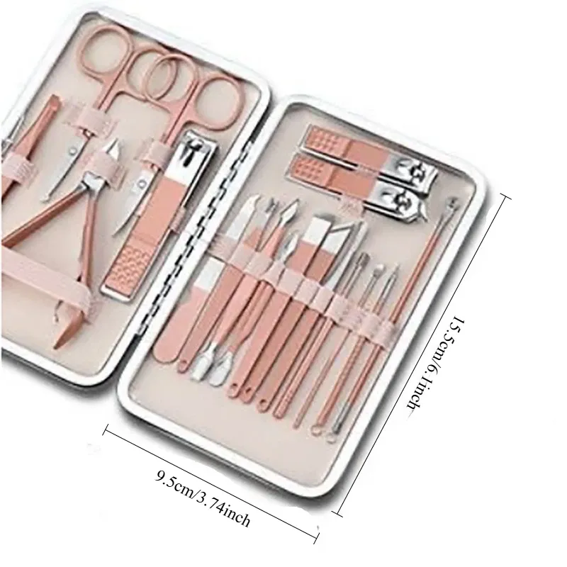 Kit de manucure et pédicure professionnel en acier inoxydable, 7 ou 18 pièces, avec coupe-ongles pour ongles incarnés 6