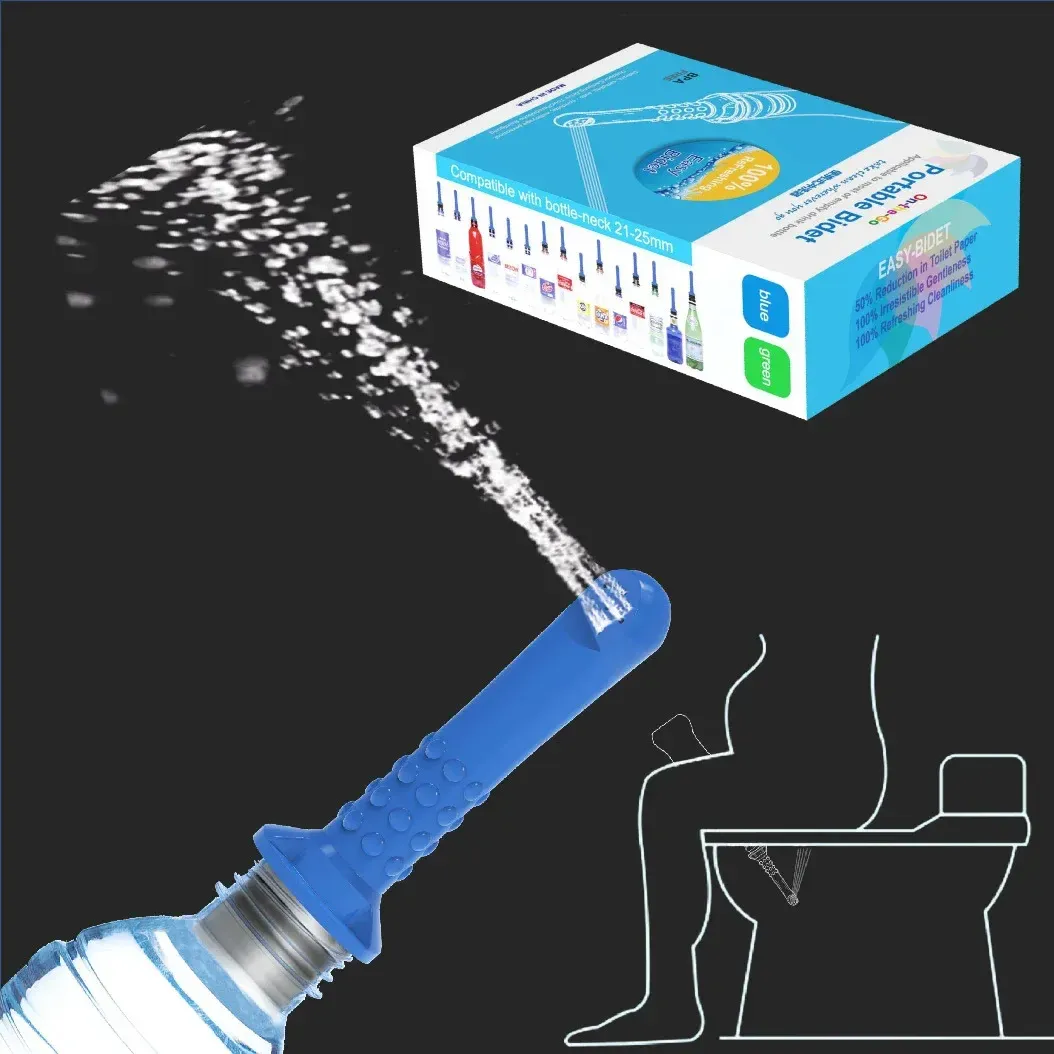 Bidet portable 2 ou 3 pièces pour toilettes ou voyage, compatible avec toutes les bouteilles, écologique, mini, pour personnes âgées, à pulvérisateur, bio, personnel 2