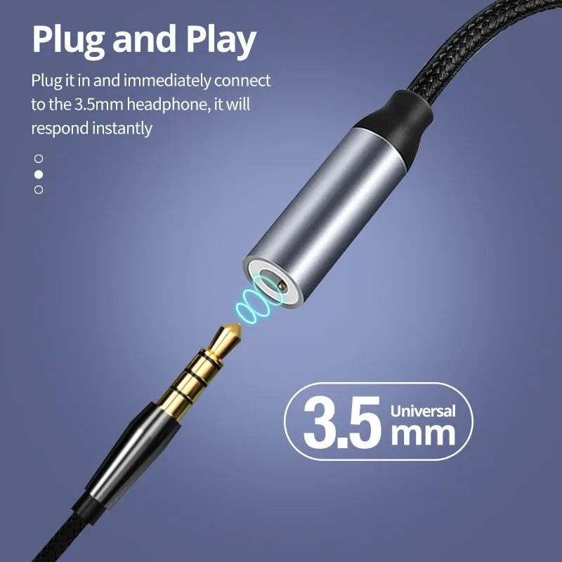 Adaptateur USB-C vers jack 3,5 mm pour écouteurs, compatible Samsung, Xiaomi, Huawei et OnePlus 2