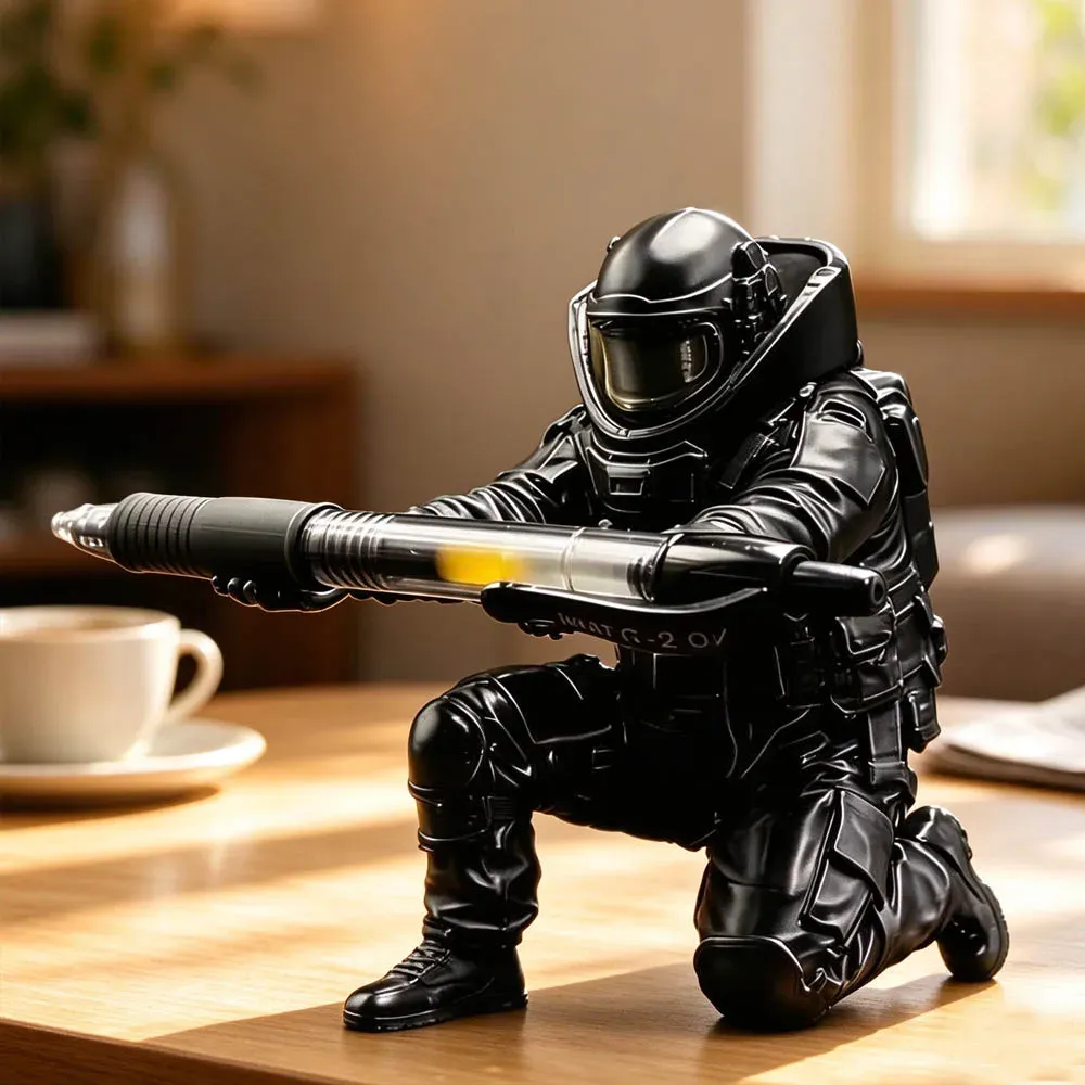 Porte-stylo chevalier médiéval, mise en valeur décorative