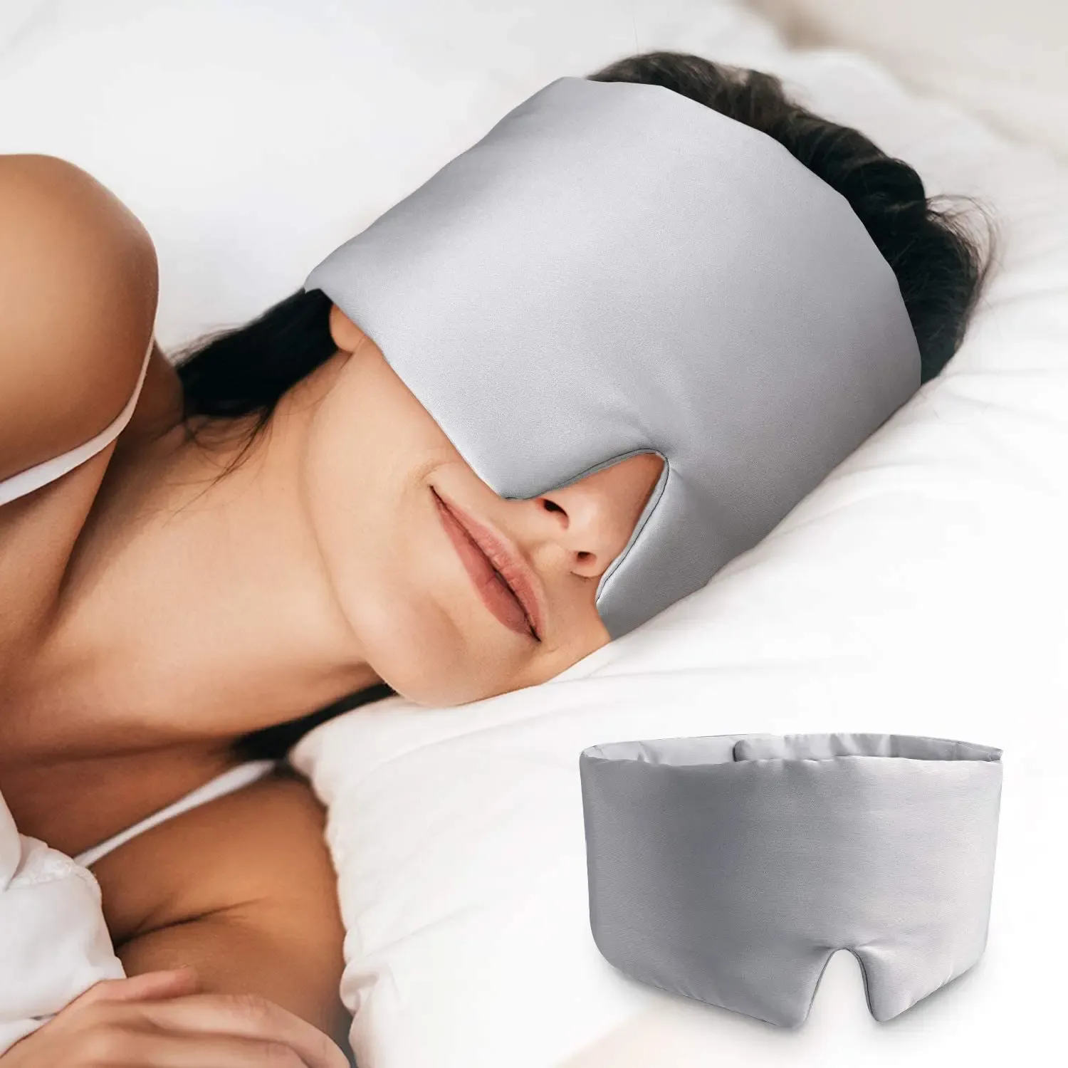 Masque de sommeil confortable en satin de soie, pour femmes et hommes 2