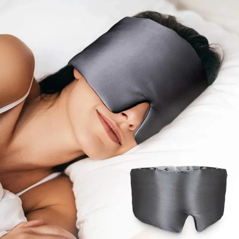 Masque de sommeil confortable en satin de soie, pour femmes et hommes - Image 1