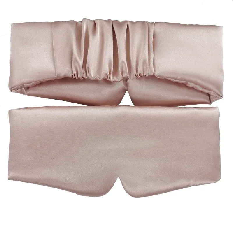 Masque de sommeil en satin de soie, finition soignée