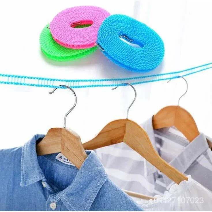 Corde à linge portable antidérapante et coupe-vent, type clôture, pour couette, avec corde d'aération, idéale pour les voyages en plein air et l'entretien ménager 3