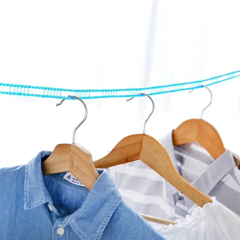 Corde à linge portable antidérapante et coupe-vent, type clôture, pour couette, avec corde d'aération, idéale pour les voyages en plein air et l'entretien ménager 4