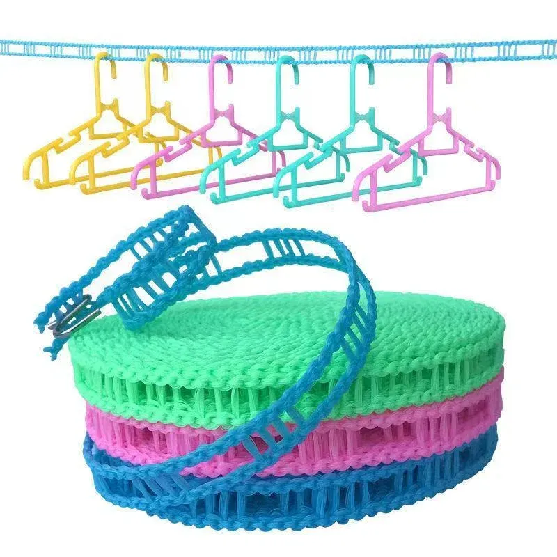 Corde à linge portable antidérapante et coupe-vent