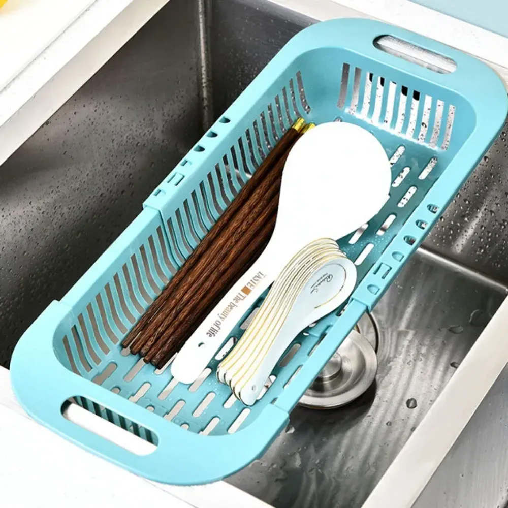 Panier égouttoir extensible à poser sur l'évier pour légumes et fruits 3