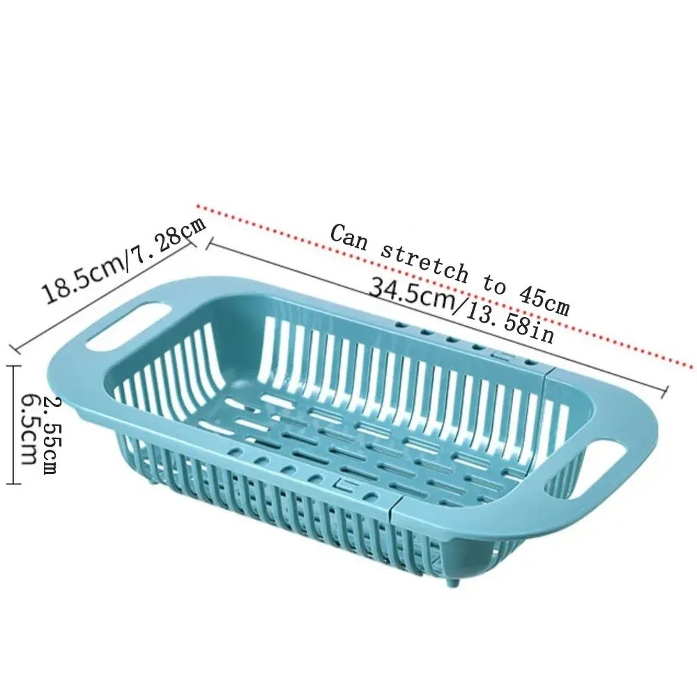 Panier égouttoir extensible à poser sur l'évier pour légumes et fruits 6