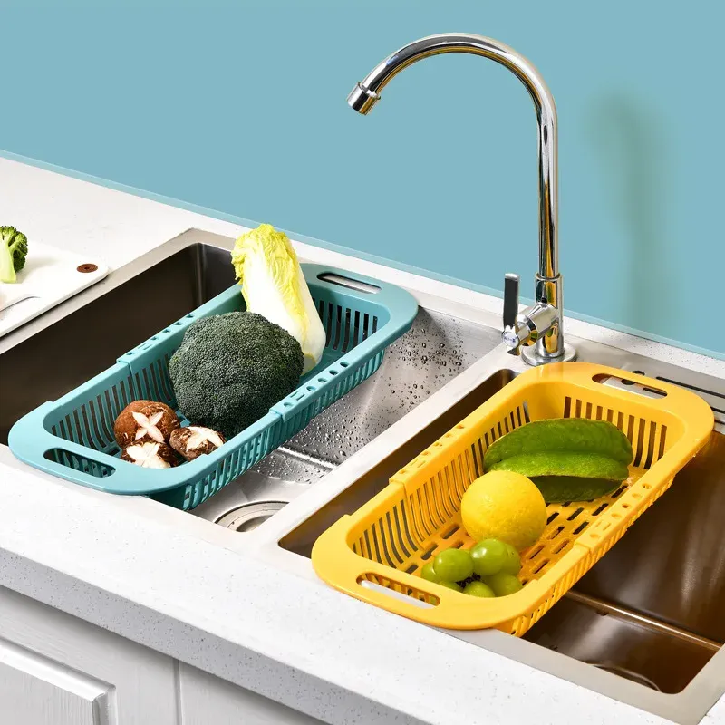 Panier égouttoir extensible pour laver les légumes et les fruits