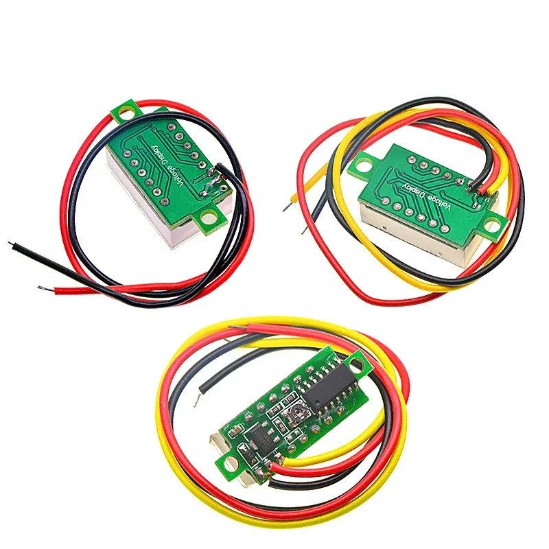 Voltmètre numérique LED pour voiture, testeur de tension d'alimentation mobile, détecteur automatique, rouge, vert, bleu, DC, 0-0.28 V, 0.36 pouces, 100 pouces, 12V 4
