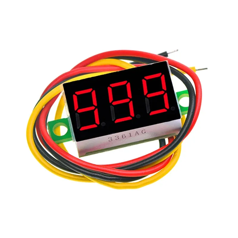 Voltmètre numérique LED pour voiture, testeur de tension d'alimentation mobile, détecteur automatique, rouge, vert, bleu, DC, 0-0.28 V, 0.36 pouces, 100 pouces, 12V 8