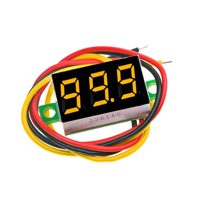Voltmètre numérique LED pour voiture, testeur de tension d'alimentation mobile, détecteur automatique, rouge, vert, bleu, DC, 0-0.28 V, 0.36 pouces, 100 pouces, 12V 7