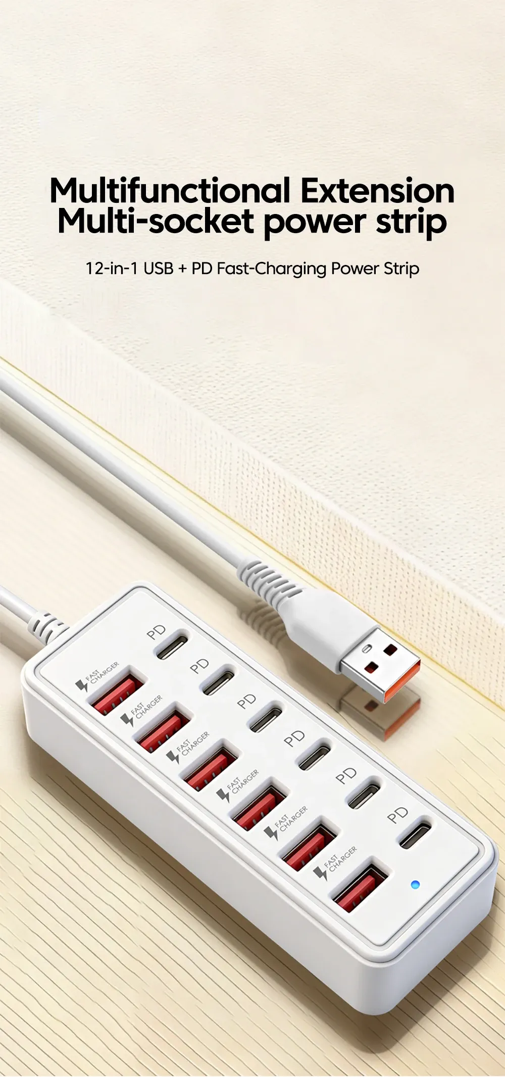 Station de charge USB multi-ports vue d'ensemble