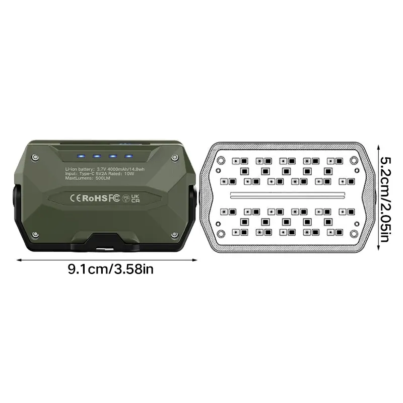 Lampe portable rechargeable à longue autonomie et forte luminosité pour l'extérieur 2