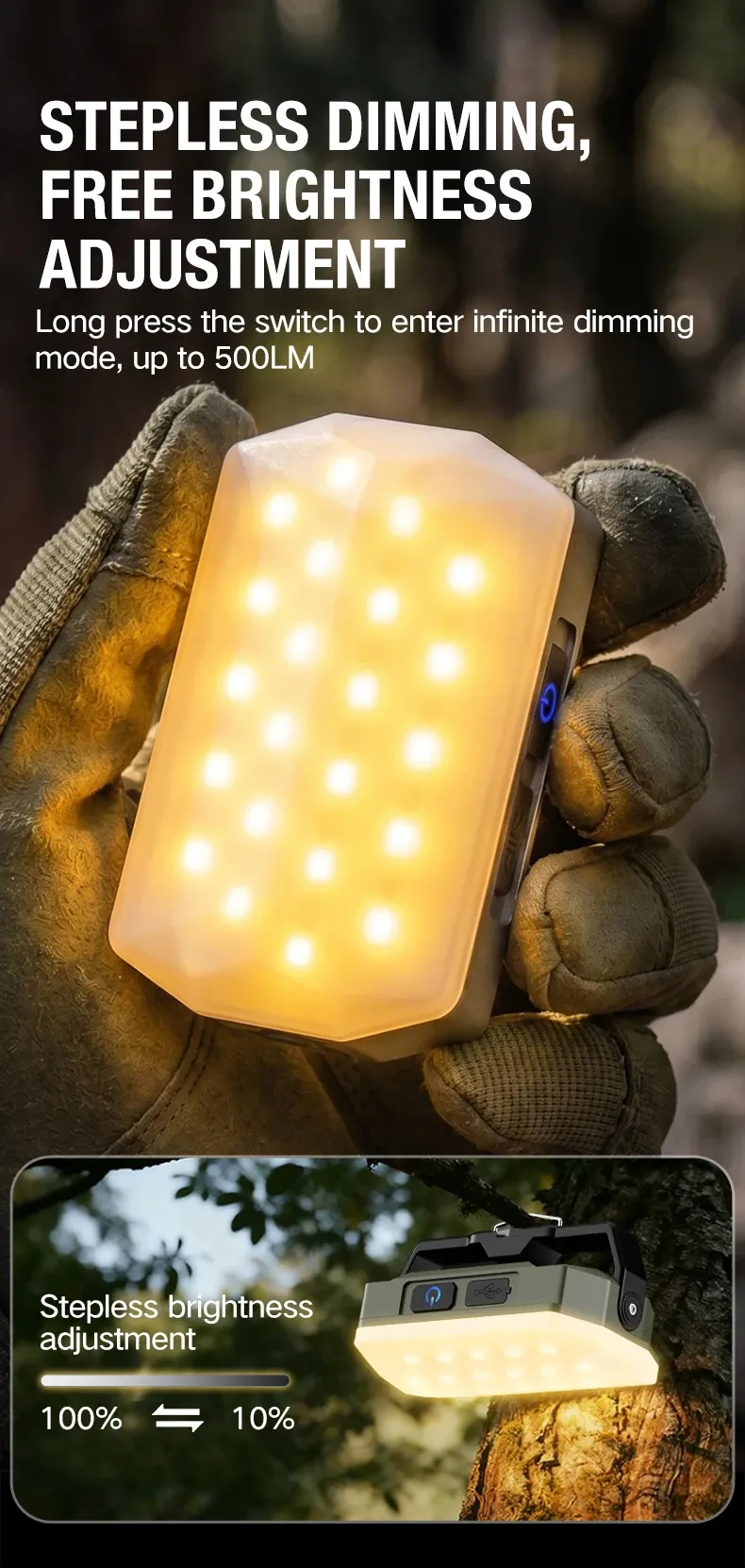 Structure robuste de la lampe portable
